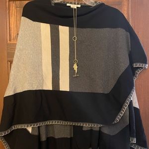 CAbi Black and Gray Poncho